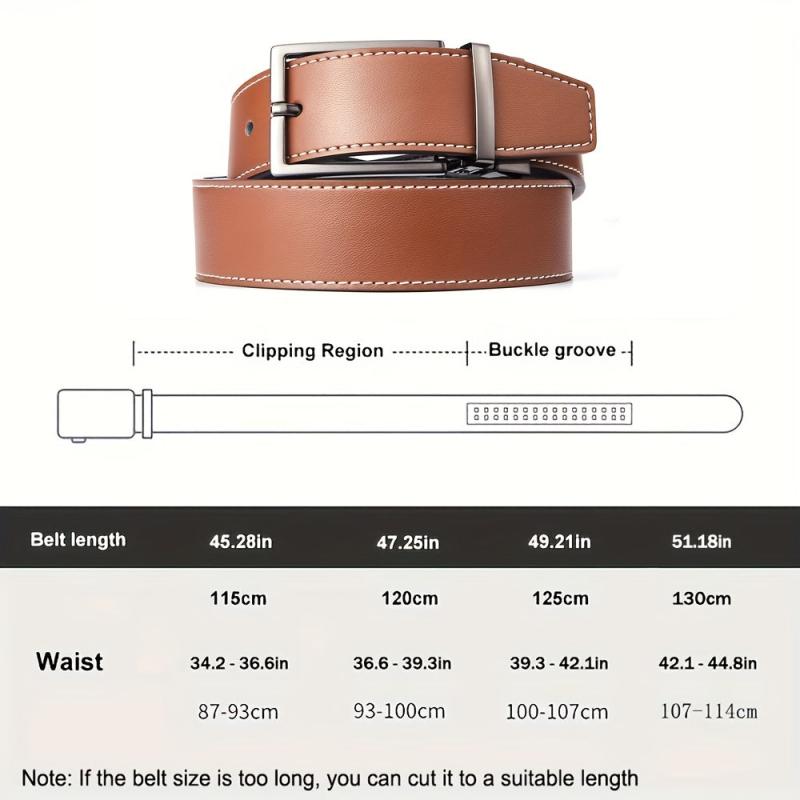 Men's Casual Cowhide Leather Belt with Removable Buckle