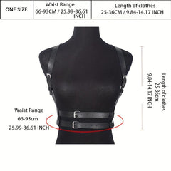 Y2K PU Leather Body Harness Belt Gothic Clothing Waist Belt