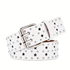 Women's Vintage Star Hollow Belt PU Leather Pants Jeans Belts