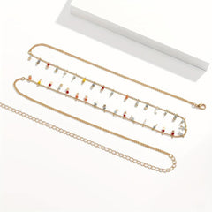 Boho Colorful Beads Waist Chain Single Layer Belly Chain Beach Bikini Chains