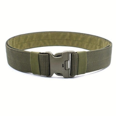Unisex Green Tactical Elastic Canvas Belt Military Hiking Rigger Work Belt