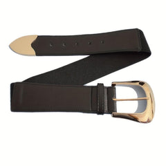 Elastic Waistband Dress Girdle Belt Golden Pin Buckle