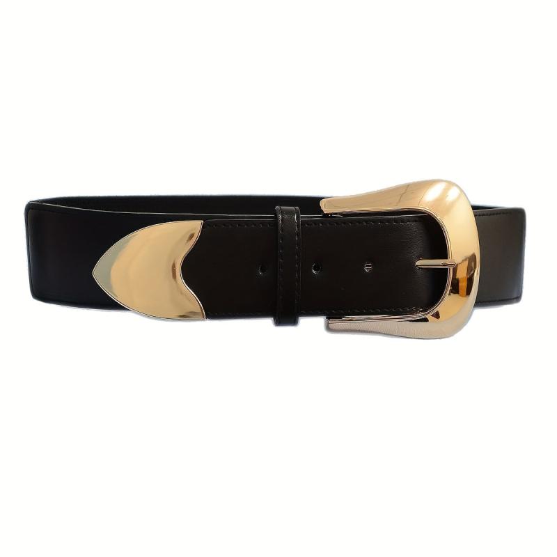 Elastic Waistband Dress Girdle Belt Golden Pin Buckle