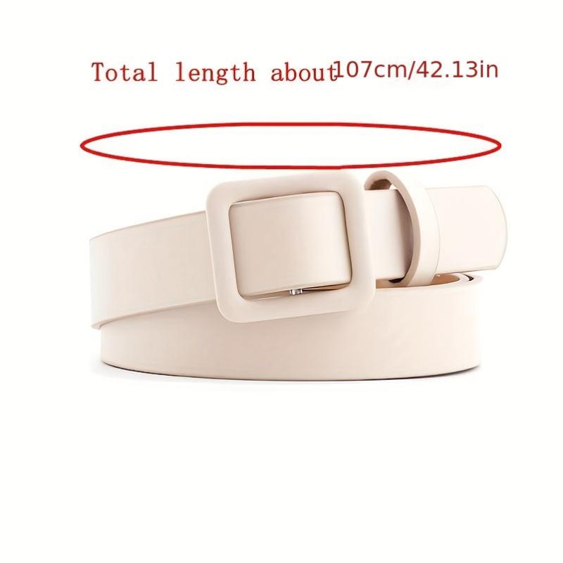 Non Porous Square Buckle Belt Solid Waistband Casual Jeans Pants Belt