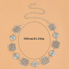 Boho Western Turquoise Disc Waist Chain Body Chain