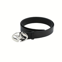 Oval Cross Metal Buckle Belt Casual Jeans Belt Unisex