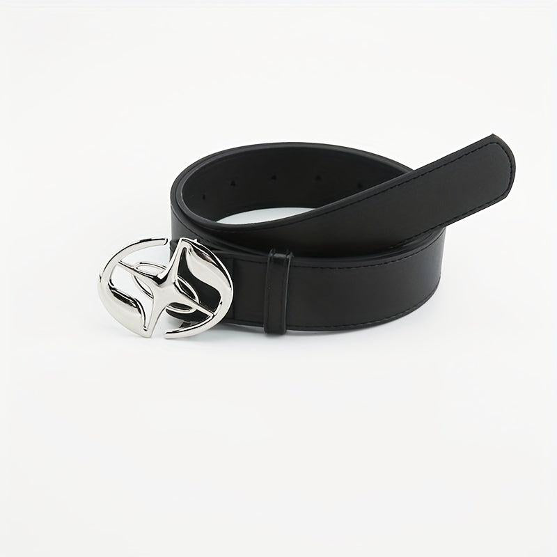 Oval Cross Metal Buckle Belt Casual Jeans Belt Unisex