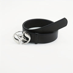 Oval Cross Metal Buckle Belt Casual Jeans Belt Unisex