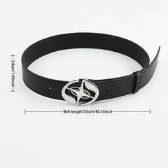 Oval Cross Metal Buckle Belt Casual Jeans Belt Unisex