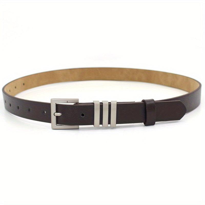 Women's Square Pin Buckle Belt PU Leather
