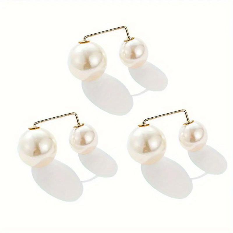 3pcs Faux Pearl Waist Brooch Set Pin Buckle Tightening Waistband