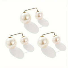 3pcs Faux Pearl Waist Brooch Set Pin Buckle Tightening Waistband