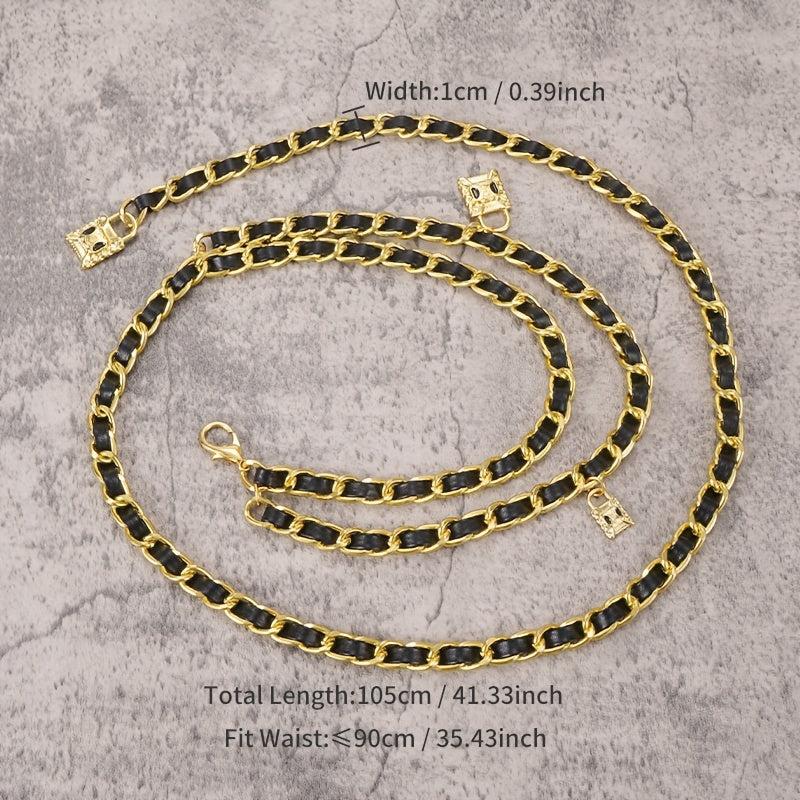 Waist Chain Metal Leather Chain Belt Pants Chain Accessories