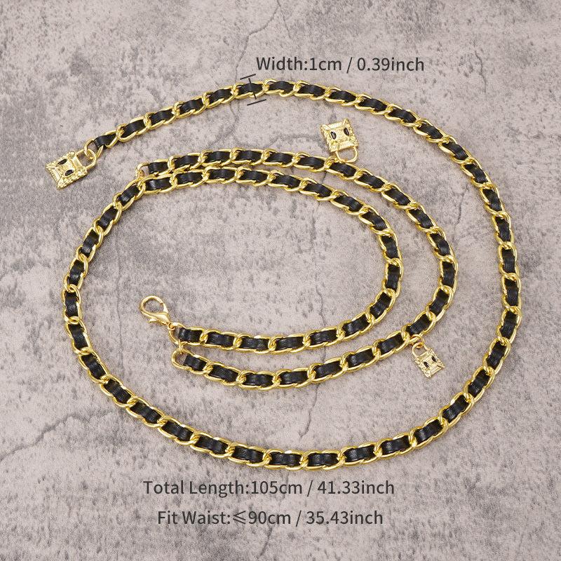 Waist Chain Metal Leather Chain Belt Pants Chain Accessories