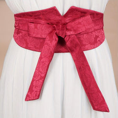 Rose Jacquard Wide Belt Chinese Style Hanfu Waistband