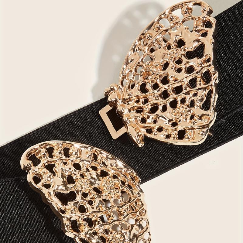 Butterfly Buckle Belt Wide Elastic Girdle for Women