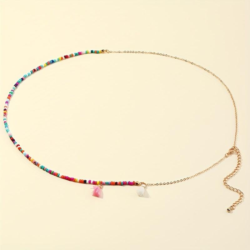 Colorful Tassel Bead Waist Chain Bohemian Style Body Chain
