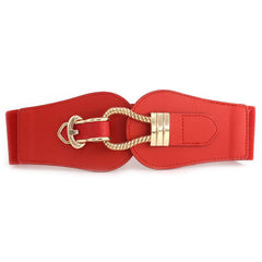 Vintage Elastic Wide Belt Metal Buckle Waist Belt For Dresses