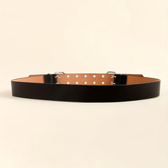 Punk Double Pin Buckle Belt Hip Hop Eyelet Hollow Out Belt Unisex