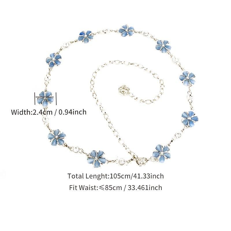 Rhinestone Flower Waist Chain for Women