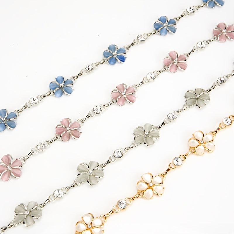 Rhinestone Flower Waist Chain for Women