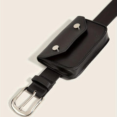 Punk Pin Buckle Purse Belt Hip Hop PU Leather Crossbody Mini Bag Belt