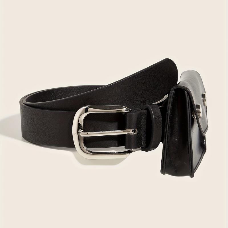 Punk Pin Buckle Purse Belt Hip Hop PU Leather Crossbody Mini Bag Belt