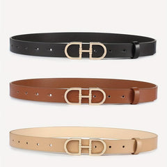 3pcs Double D Buckle Belt Set Classic PU Leather Waist Belt Women