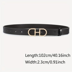 3pcs Double D Buckle Belt Set Classic PU Leather Waist Belt Women