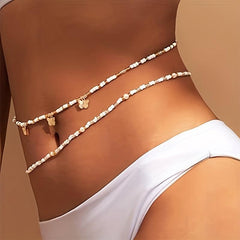 Bohemian Butterfly Tassel Waist Chain Body Chain Women Belly Jewelry