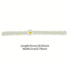 Elastic Waist Chain Sunflower Decor Hollow Out Belly Chain Girdle