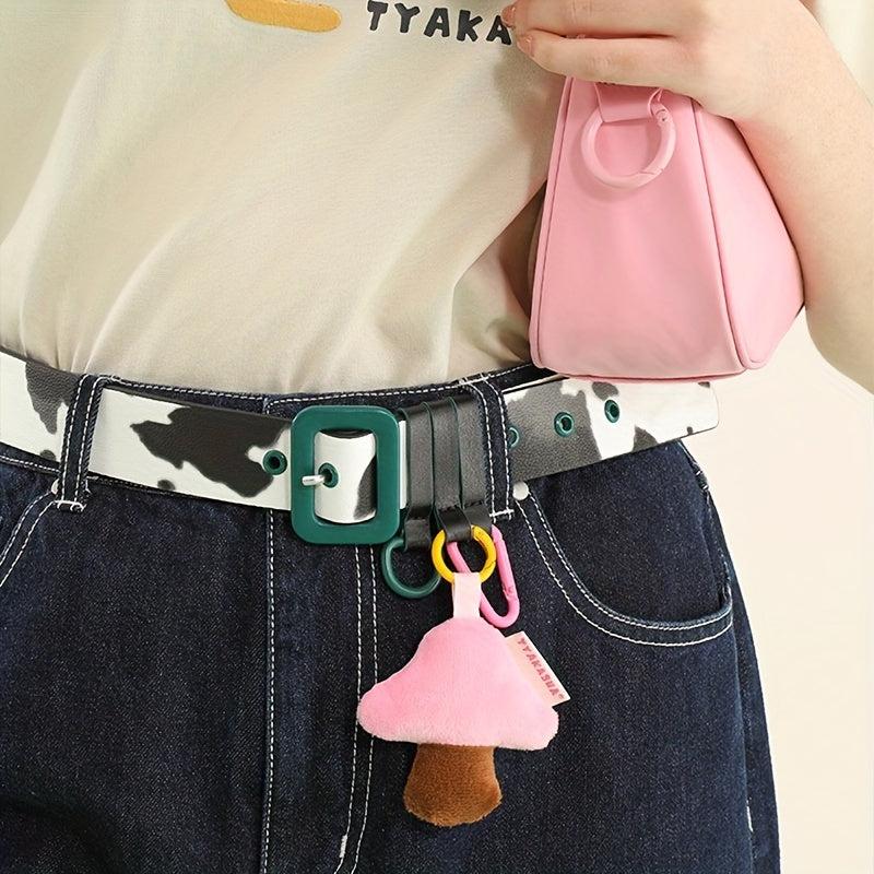 Cow Print Belt PU Leather Y2K Waistband Jeans Pants Belt Women