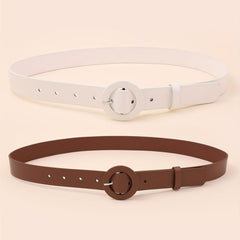 2pcs Round Pin Buckle Belt for Women