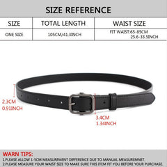 Square Pin Buckle Belt Unisex PU Leather Casual Belt Jeans Pants Belt