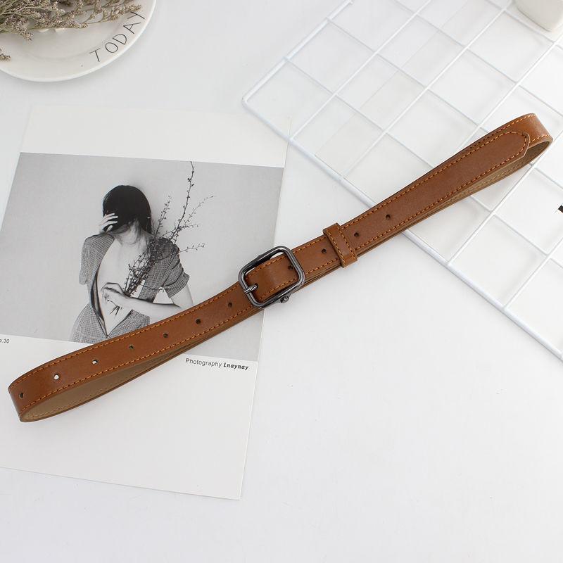 Square Pin Buckle Belt Unisex PU Leather Casual Belt Jeans Pants Belt