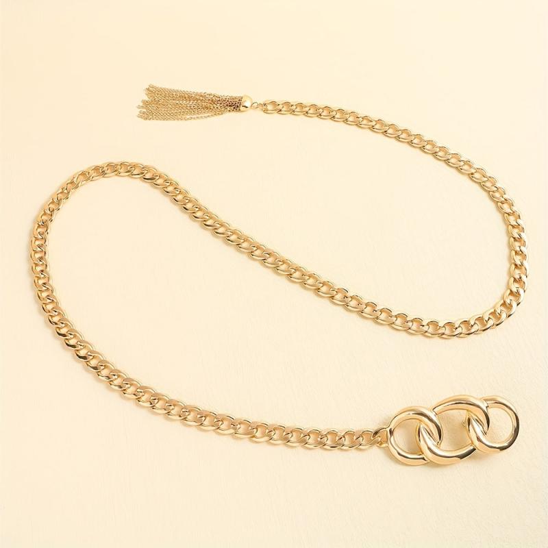 Vintage Tassel Pendant Waist Chain Metal Belly Chain Beach Chain Dress Girdle