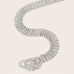 Double Heart Buckle Belt Y2K Rhinestone Tassel Waistband Girdle