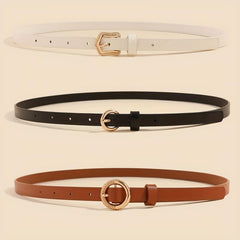 Golden Pin Buckle Belt Set for Women