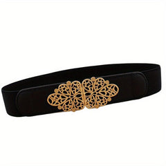 Stylish Buckle Thin Elastic Belt Waistband Solid Decorative Belts Dress Girdle