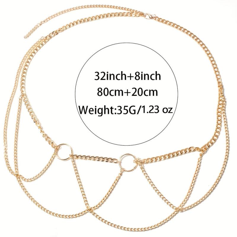 Punk Layered Body Chains Hollow Out Waist Chain Vintage Body Jewelry