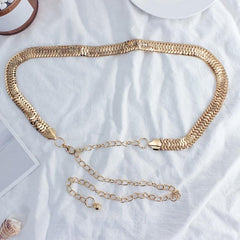 Women's Metal Waist Chain Decoration Dress Long Skirt Top Waist Slimming Belt