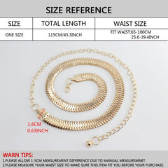 Women's Metal Waist Chain Decoration Dress Long Skirt Top Waist Slimming Belt
