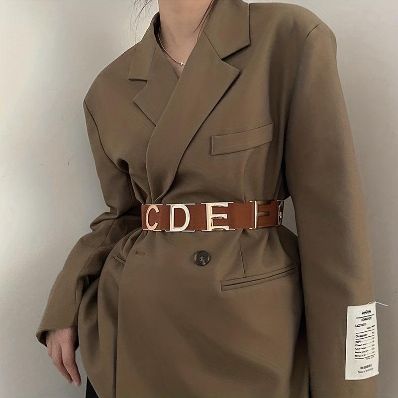 Solid Wide Waistband Vintage Dress Coat Girdle For Women