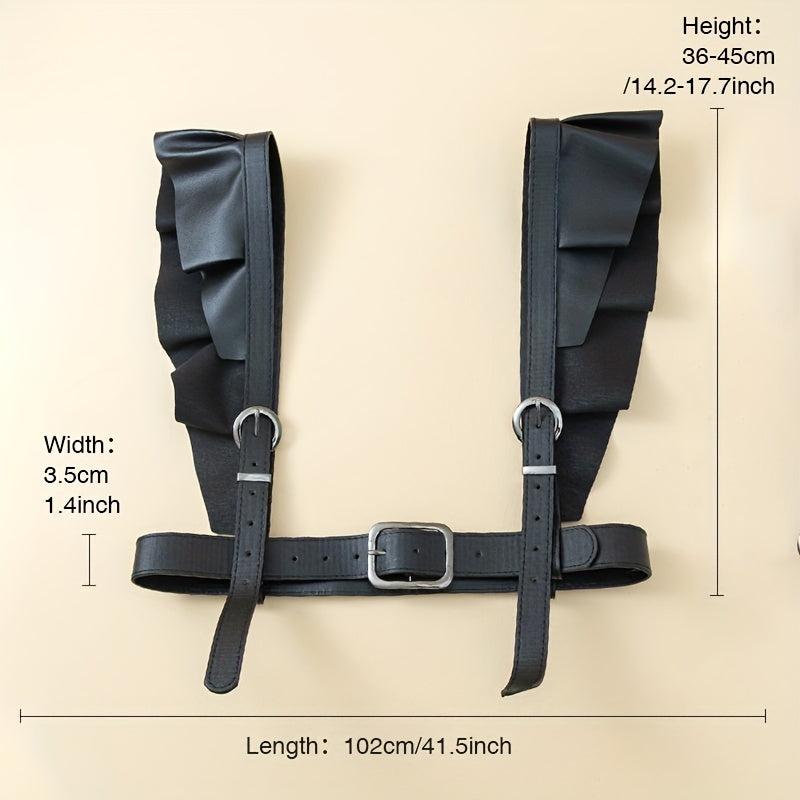 Punk Ruffles PU Harness Belt Corset Waistband for Women