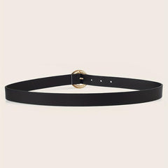 PU Thin Belt Geometric Twist Metal Buckle Waistband Women Jeans Pants Belt