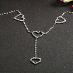 Vintage Hollow Metal Chain Rhinestone Dress Chain for Women