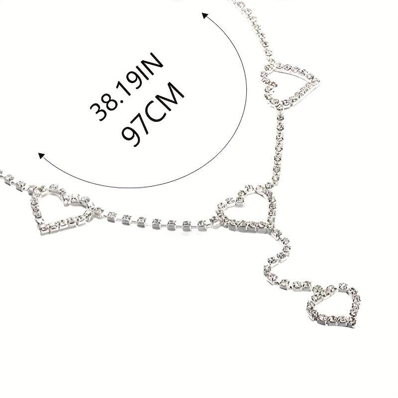 Vintage Hollow Metal Chain Rhinestone Dress Chain for Women