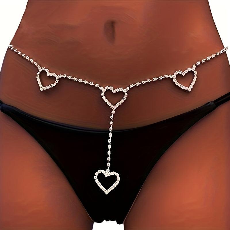 Vintage Hollow Metal Chain Rhinestone Dress Chain for Women