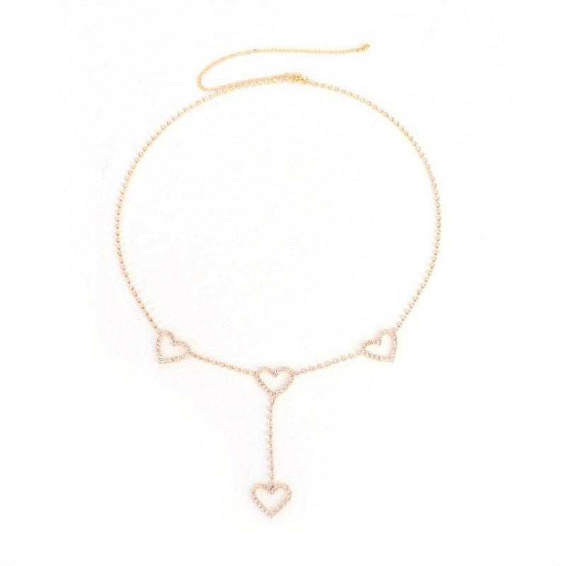 Vintage Hollow Metal Chain Rhinestone Dress Chain for Women