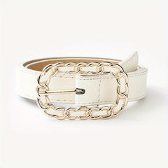 Metal Ring Braided Buckle Belt Vintage Solid Jeans Belts